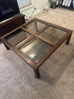 Coffee Table With Glass Panels