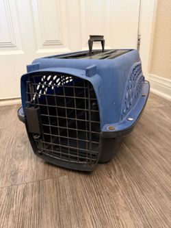Small Blue Plastic Pet Carrier