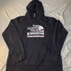 Supreme North face collab metallic logo hoodie