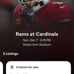 Rams  and AZ cardinals Dec 7th