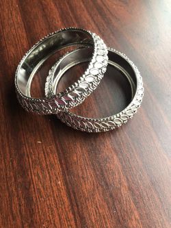Pair Of  Oxidized/ German Sliver Bangles 