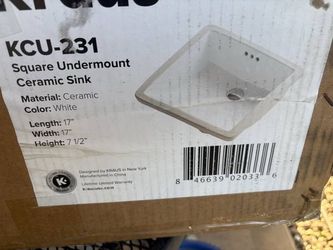 new KRAUS Elavo 17-inch Square Undermount White Porcelain Ceramic Sink