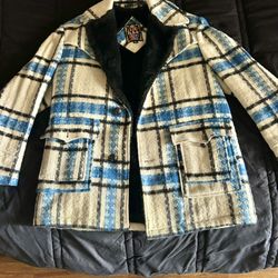 Heavy sherpa-lined jacket, clean condition. Fits Medium-Large
