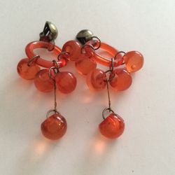 Earrings celluloid beaded dangling beautiful bjr 