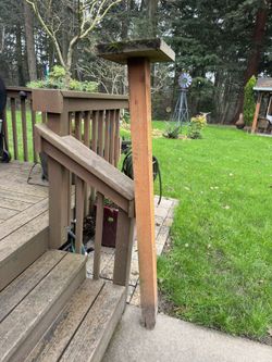 Wood shelf on pressure treated 4 x 4 post