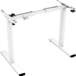 New in box  DIY Height Adjustable Standing Desk Frame Electric Sit Stand Desk Base, Home Office Stand up Desk Leg (White Frame Only)