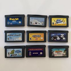 Nintendo Game Boy Advance game cartridges, 9 total.