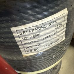 New 600' Spools of 1/2" 3-Strand Poly Pro Mono Rope