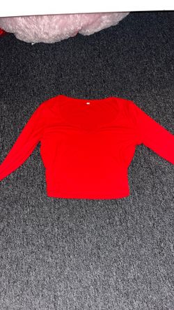 Bright Red Cropped  Long Sleeve 