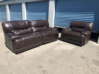 Leather Couch And Chair Set