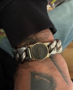 ONE OF A KIND | Ancient Roman Coin Bracelet | Heavy Sterling Silver Cuban Link |
