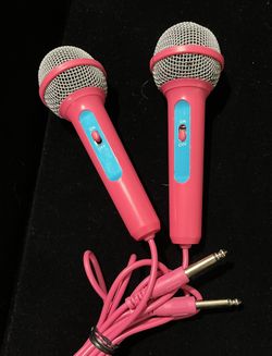 Pair of Replacement Karaoke Microphones, Large Plugs, Untested, Sold As-Is.