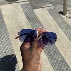 Cartier Deep Blue With Gradient Purple Sunglasses