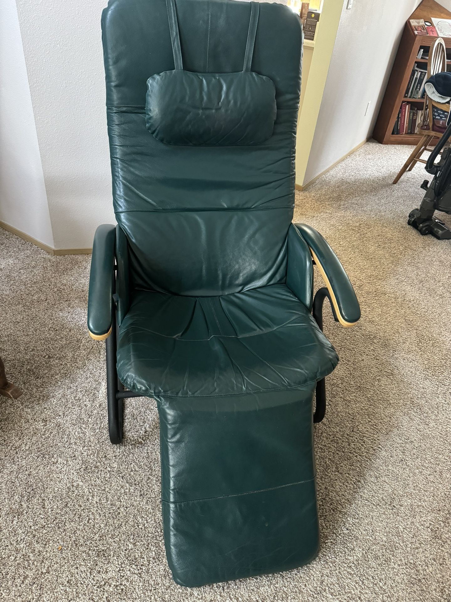 Backsaver Green Leather Chair