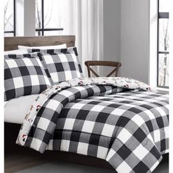 Pem America Buffalo Plaid And Dogs 3- Pc King Comforter Set