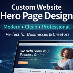 Custom Website Hero Page / Landing Page Design