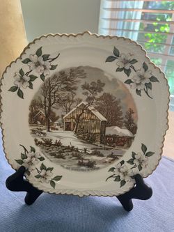 Vintage Currier And Ives Plates Display Plates 4 Pce Collection9”