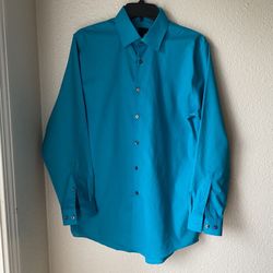 Men’s J.Ferrar brand Teal Blue Button Up Dress Shirt  Up For Sale 