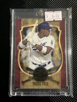 2015 Topps First Home Run Black Retail #FHR-14 Yasiel Puig Dodgers
