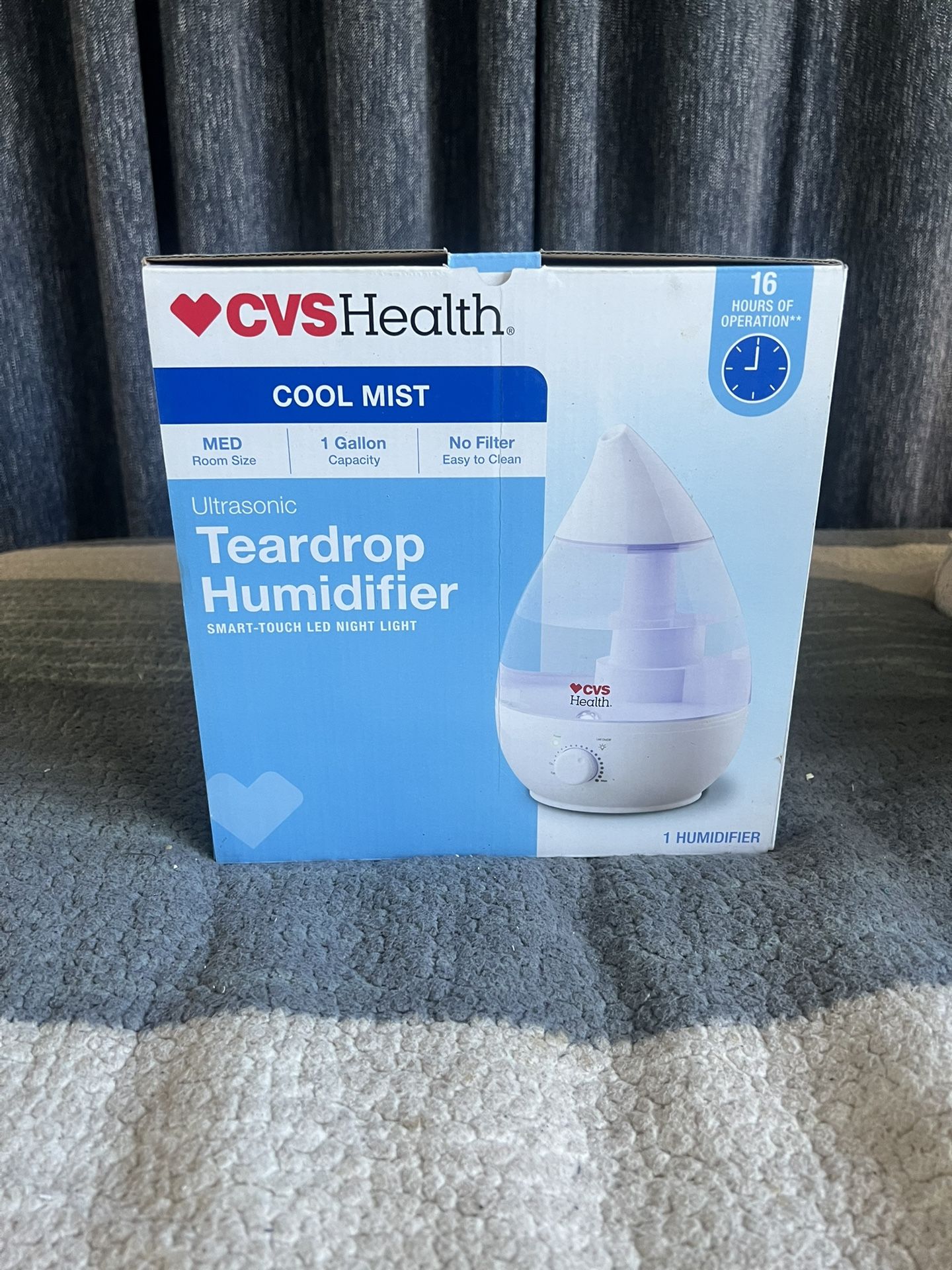 CVS Health Cool Mist Teardrop Humidifier - New/In Box
