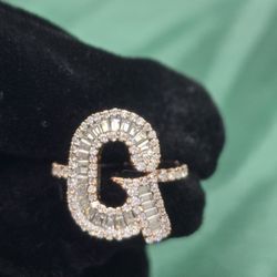 INTIAL "G" VVS D MOISSANITE ROSE GOLD AND 925 STERLING SILVER