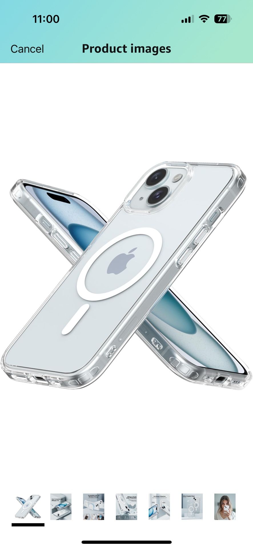 for iPhone 15 Case, Compatible with MagSafe, Crystal Clear Case with Magnetic Ring, Multicolor Protective Shockproof Bumpers, Not Yellowing Slim Cover
