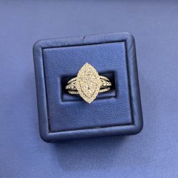 Ring White Gold 14 K  Diamonds 