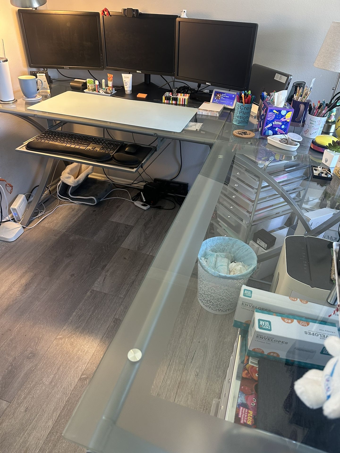 Glass Top Office Furniture Set