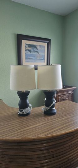 Pair of Small Table Lamps with Shades
