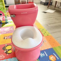 Summer Infant My Size Potty with Transition Ring & Storage, Pink -Realistic Potty Training Toilet-Features Interactive Toilet Handle, Removable Potty 