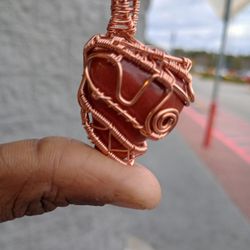 Red jasper Copper pendant