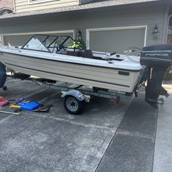 Bramco Seaswirl Boat w 70 HP Mercury/Force Motor & EZLoader Boat trailer