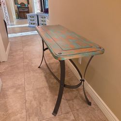 Rustic Southwest Style Metal/wood Side Table