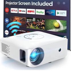 Leisure Native 1080P Full HD Video Projector, 5G WiFi Projector Supports 4K, LCD, Portable Projector Compatible with TV Stick, HDMI, USB, Laptop, iOS