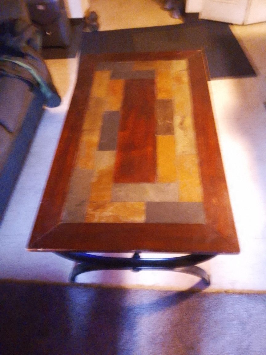 Medium Brown Rectangular Coffee Table