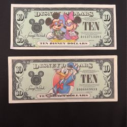 Two Uncirculated Disney 10$ 