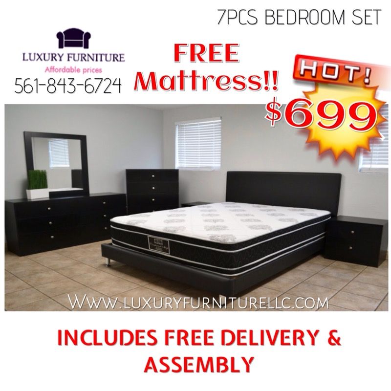 New queen bedroom set free mattress