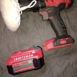 Craftsman V20 Drill And 4.0 Battery And Polisher Attachment