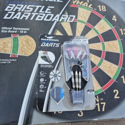 Dart Board with Darts