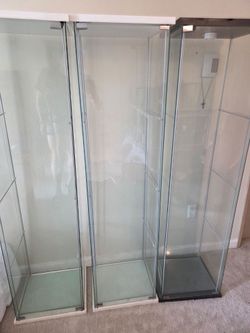 3 glass cabinets