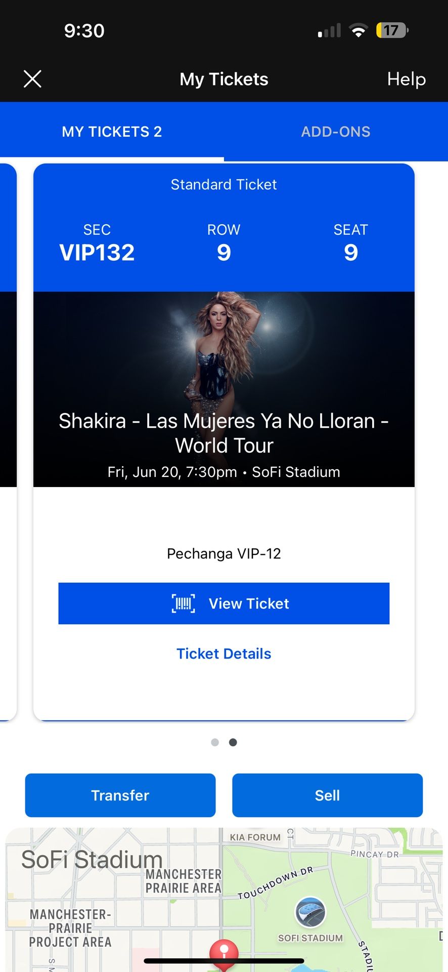 2 Shakira Tickets @ SoFi Stadium