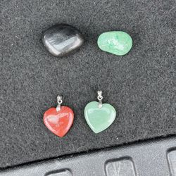 Beautiful Heart Charms ,sterling Silver At The Top Of Heart Where Necklace Goes Thru 