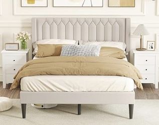 Queen Platform Bed Frame, Brand New In Box