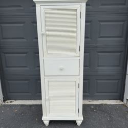White Louvered Style Armoire | Wardrobe Cabinet