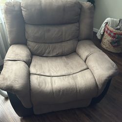 Brown Suede Recliner
