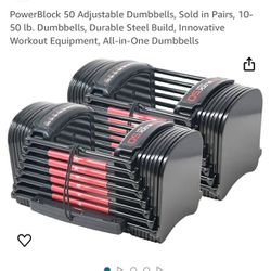 Powerblock 50 Adjustable Dumbbell Set, New 