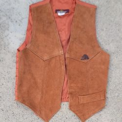 Vtg Jordache Suede Leather Kids Vest Jacket 