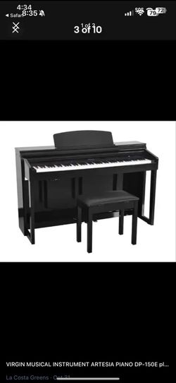VIRGIN MUSICAL INSTRUMENT ARTESIA PIANO DP-150E plus digital upright piano bundle 88 keys