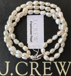 (NEW) WOMEN’S J.CREW FRESHWATER PEARL LAYERED - SIZE: 7”