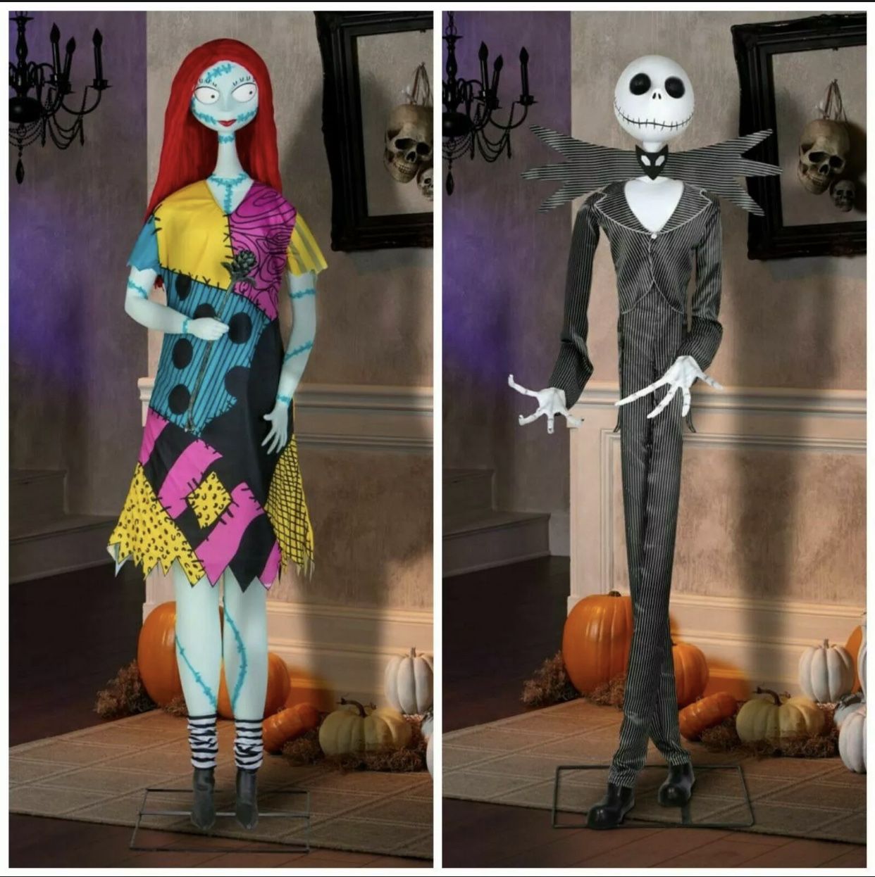 Halloween decorations for sale Sack Skelington and Sally